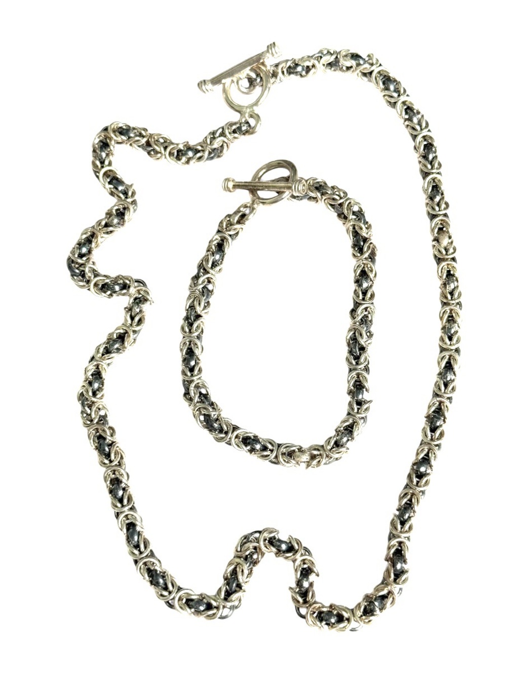 Vintage Edgy Necklace & Bracelet Set